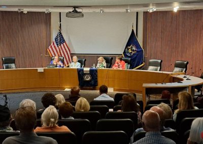 Senator Bayer, Congresswoman Debbie Dingell, Rep. Kelly Breen, and Oakland County Commissioner Gwen Markham at Novi City Hall.