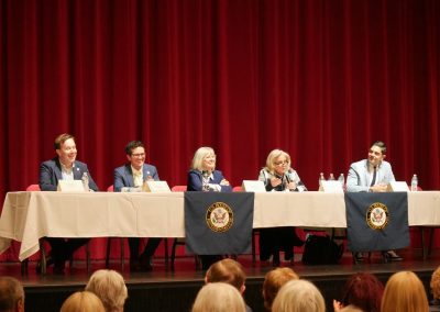 Senator Bayer, Congresswoman Debbie Dingell, and Representatives Matt Koleszar, Jason Morgan, and Ranjeev Puri at their Town Hall at Plymouth PARC.