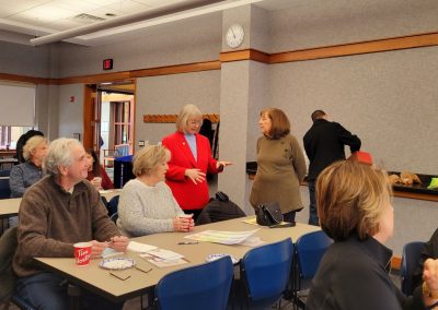 Senator Bayer at her Coffee Hour in the West Bloomfield Public Library.