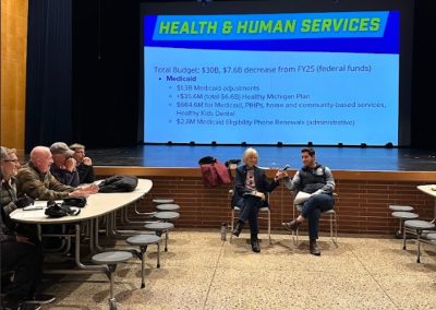 Senator Bayer and Representative Arbit at their 2026 Budget Briefing at the West Bloomfield Middle School.